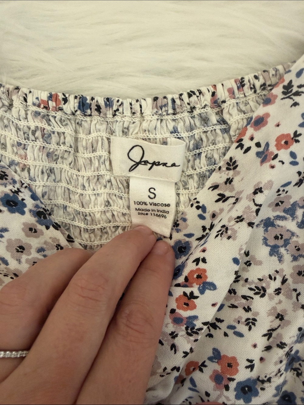 Japna Floral Peplum Blouse Women’s Size Small 100% Viscose Boho Top - Picture 2 of 6